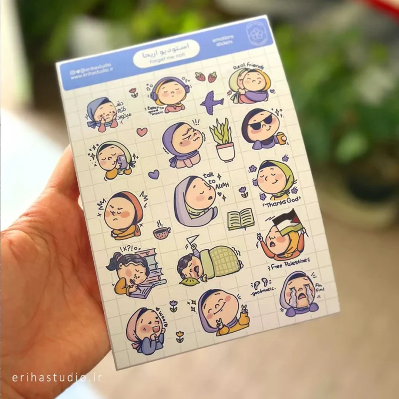 برگه استیکر احساسات دخترانه اریحا